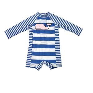 Vineyard Vines Blue Striped Whale Rash Guard Swimsuit